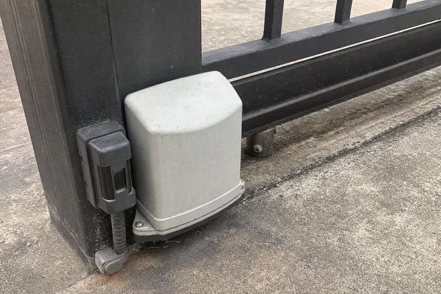 Driveway gate post, hinge and safety hardware in Denver, CO