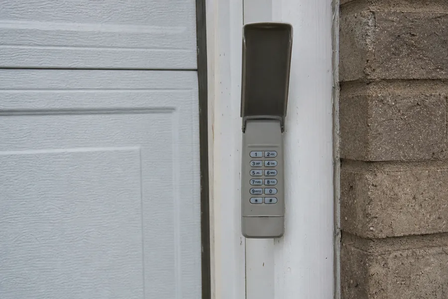 Wireless garage door keypad on a home in Denver, CO